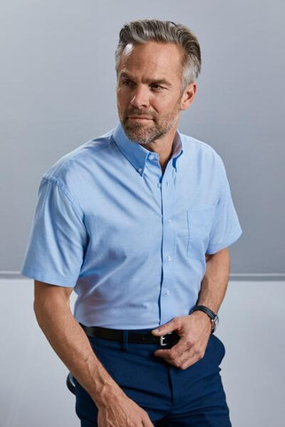 Russell Collection R933M - Mens Easy-Care Short Sleeve Oxford Shirt