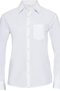 Russell Collection R934F - Womens Long Sleeve Easy-Care Poplin Work Shirt