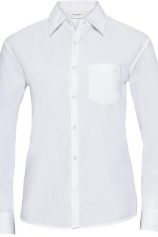 Russell Collection R934F - Womens Long Sleeve Easy-Care Poplin Work Shirt