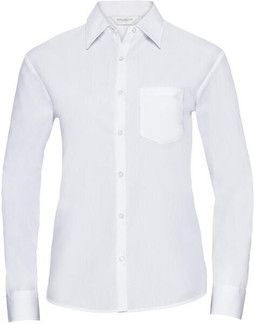 Russell Collection R934F - Womens Long Sleeve Easy-Care Poplin Work Shirt