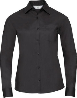 Russell Collection R934F - Womens Long Sleeve Easy-Care Poplin Work Shirt
