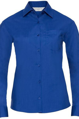 Russell Collection R934F - Womens Long Sleeve Easy-Care Poplin Work Shirt