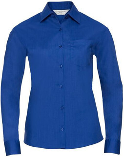 Russell Collection R934F - Womens Long Sleeve Easy-Care Poplin Work Shirt