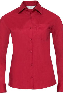 Russell Collection R934F - Womens Long Sleeve Easy-Care Poplin Work Shirt