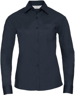 Russell Collection R934F - Womens Long Sleeve Easy-Care Poplin Work Shirt