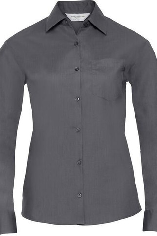 Russell Collection R934F - Womens Long Sleeve Easy-Care Poplin Work Shirt