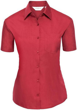 Russell Collection R935F - Elegant Ladies Short Sleeve Poplin Shirt