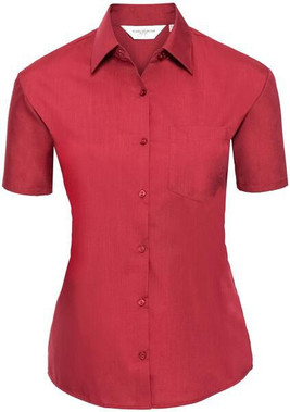 Russell Collection R935F - Elegant Ladies Short Sleeve Poplin Shirt