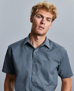 Russell Collection R935M - Mens Classic Fit Short Sleeve Poplin Shirt