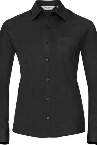 Russell Collection R936F - Poplin Easy Care Pure Cotton Long Sleeve Shirt Ladies