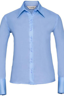Russell Collection R956F - Luxurious Non-Iron Ladies' Twill Shirt with Cocktail Cuff
