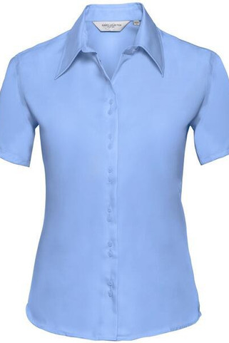 Russell Collection R957F - Luxurious Non-Iron Ladies Short Sleeve Twill Shirt