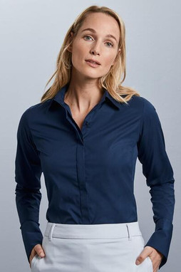 Russell Collection R960F - Elegant Stretch Cotton Business Shirt for Ladies