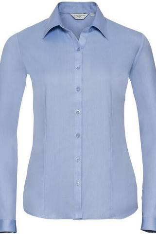 Russell Collection R962F - Elegant Herringbone Long Sleeve Womens Shirt