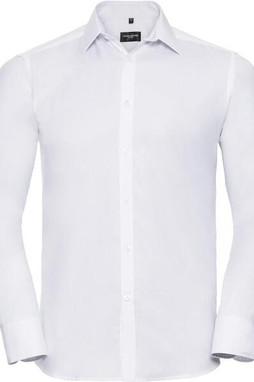 Russell Collection R962M - Elegant Herringbone Tailored Long Sleeve Mens Shirt