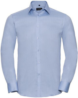 Russell Collection R962M - Elegant Herringbone Tailored Long Sleeve Mens Shirt