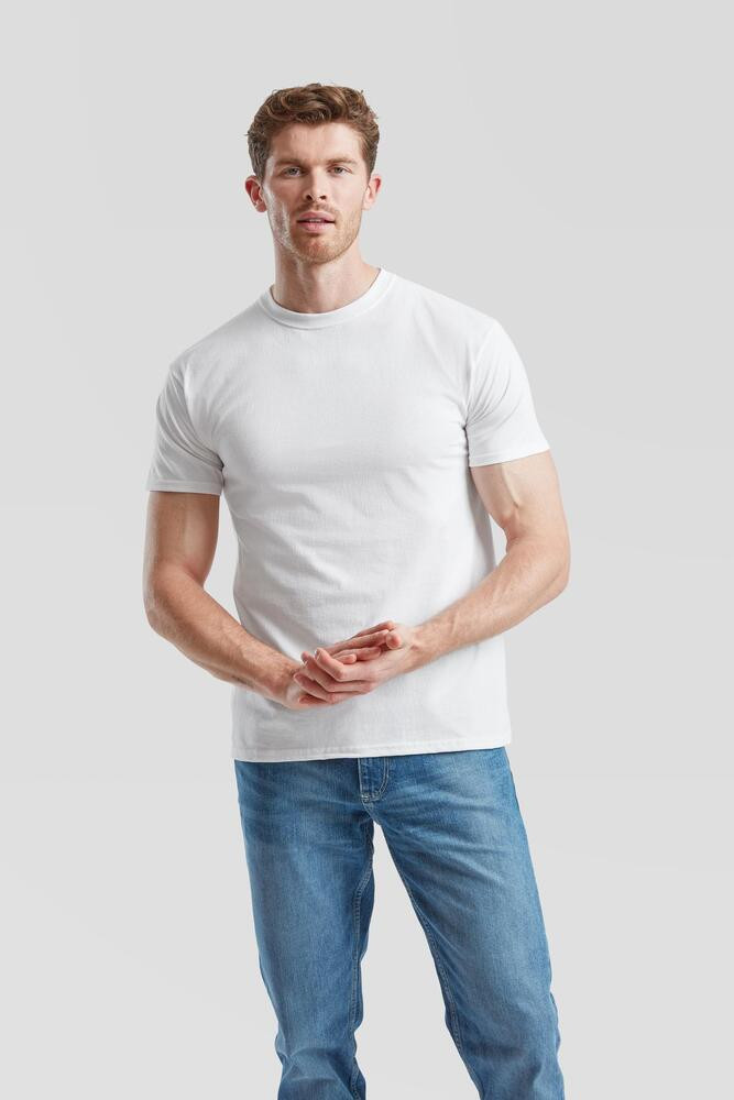 Fruit Of The Loom Men's Super Premium Crew Neck T-Shirt - 100% Cotton, Short Sleeve (White, XL)
