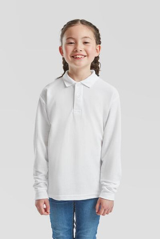 Fruit of the Loom F63201 - Durable Kids Long Sleeve Polycotton Polo Shirt