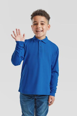 Fruit of the Loom F63201 - Durable Kids Long Sleeve Polycotton Polo Shirt