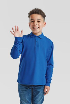 Fruit of the Loom F63201 - Durable Kids Long Sleeve Polycotton Polo Shirt