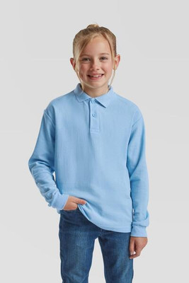 Fruit of the Loom F63201 - Durable Kids Long Sleeve Polycotton Polo Shirt