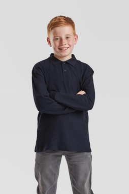Fruit of the Loom F63201 - Durable Kids Long Sleeve Polycotton Polo Shirt
