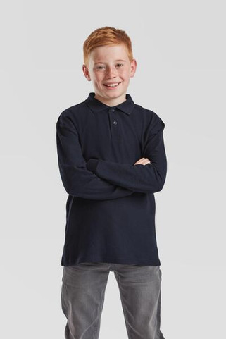 Fruit of the Loom F63201 - Durable Kids Long Sleeve Polycotton Polo Shirt