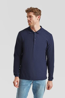Fruit of the Loom F63310 - Premium Long Sleeve Cotton Polo Shirt for Men