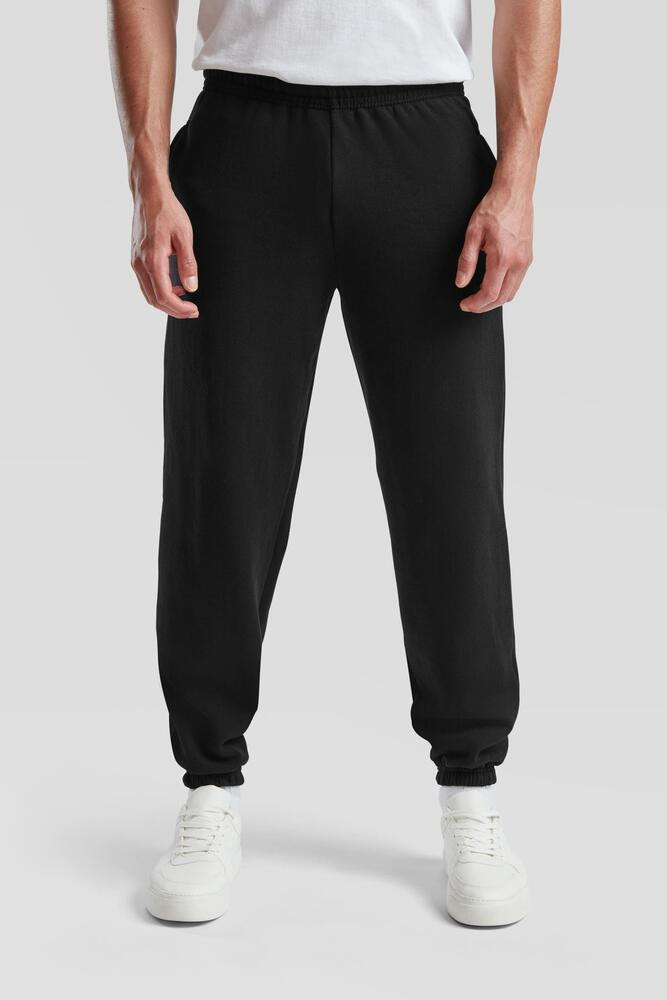 定番大好きマン Fruit of the Loom Baker pants Fruit Of The Loom F64026 - Elastic Cuff Sweat Pant - Black