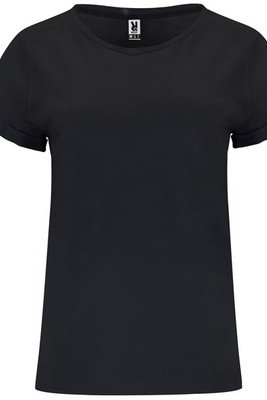 Roly CA6643 - CIES T-shirt feminina com gola redonda no mesmo tecido e tapa costuras interior com o mesmo tom