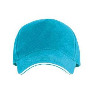 ERIS 5-panel cap with contrasting sandwich and four embroidered vent eyelets - EgotierPro GO7019