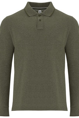 Roly PO0411 - DYLAN Poloshirt met lange mouwen in mélange weefsel