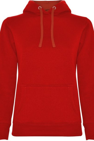 Roly SU1068 - URBAN WOMAN Sweat-shirt coupe près de corps féminin avec capuche doublé à contraste et au ton du cordon de serrage et poche kangourou