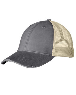 Adams OL102 - 6-Panel Pigment-Dyed Distressed Trucker Cap