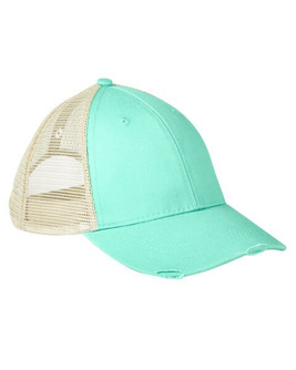 Adams OL102 - 6-Panel Pigment-Dyed Distressed Trucker Cap