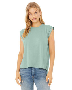 BELLA+CANVAS B8804 - Womens Flowy Muscle Tee with Rolled Cuff