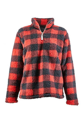 J. America JA8451 - Campera de Sherpa épica con cierre de 1/4 para mujer