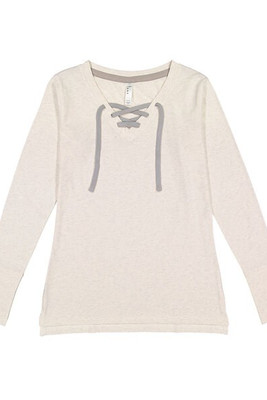 LAT LA3538 - LAT Ladies' Long Sleeve Lace-Up Fine Jersey Tee