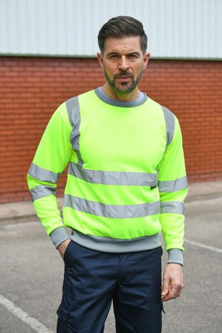 Korntex KXSW - High Visibility Safety Sweatshirt with Reflective Tapes