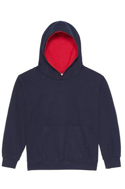 AWDIS JH03J - Kinder -Sweatshirt mit kontrastierender Kapuze