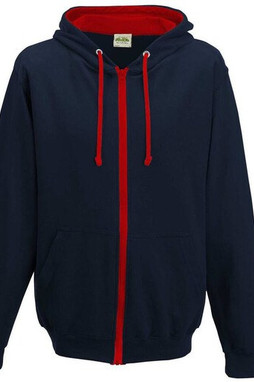 AWDIS JH053 - Contrast zipped hoodie