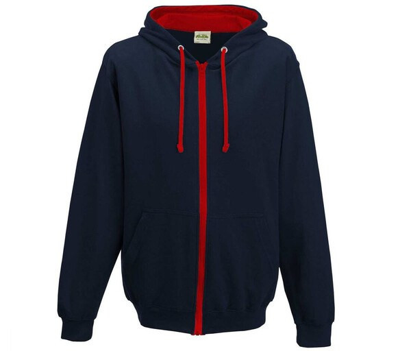 AWDIS JH053 - Contrast zipped hoodie