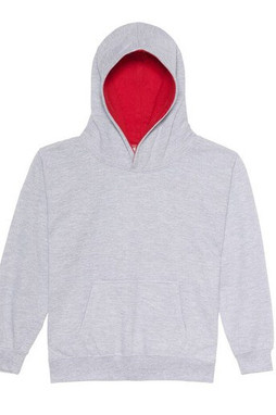 AWDIS JH03J - Kinder -Sweatshirt mit kontrastierender Kapuze