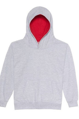AWDIS JH03J - Felpa da bambino con cappuccio a contrasto