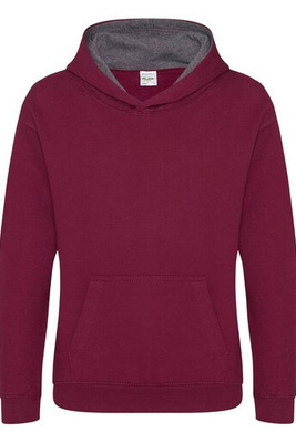 AWDIS JH03J - Kinder -Sweatshirt mit kontrastierender Kapuze