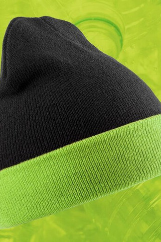 Result RC930X - Recycled acrylic beanie with contrast flap