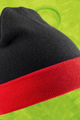 Result RC930X - Recycled acrylic beanie with contrast flap