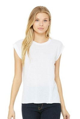 Bella + Canvas BE8804 - T-shirt met opgerolde mouwen voor dames