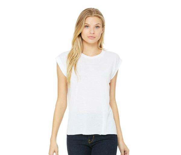 Bella+Canvas BE8804 - T-skjorte for kvinner med rullede ermer