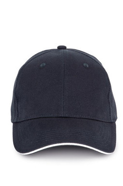 K-up KP198 - Organic cotton cap with contrast sandwich peak - 6 panels